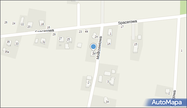 Osiek, Modrzewiowa, 2b, mapa Osiek