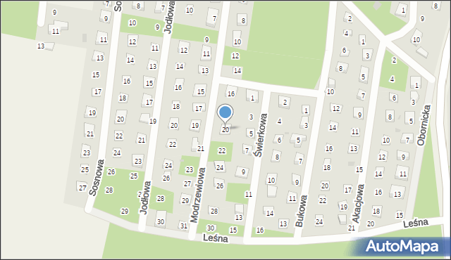 Osolin, Modrzewiowa, 20, mapa Osolin