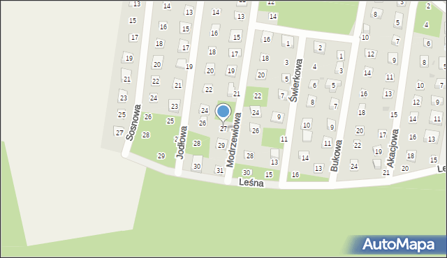 Osolin, Modrzewiowa, 27, mapa Osolin
