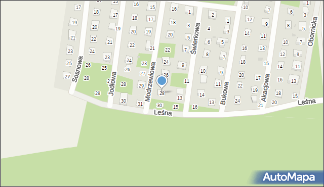 Osolin, Modrzewiowa, 28, mapa Osolin