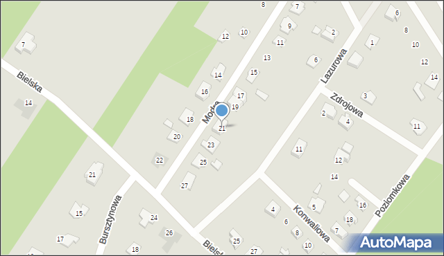 Ostrów Mazowiecka, Modra, 21, mapa Ostrów Mazowiecka