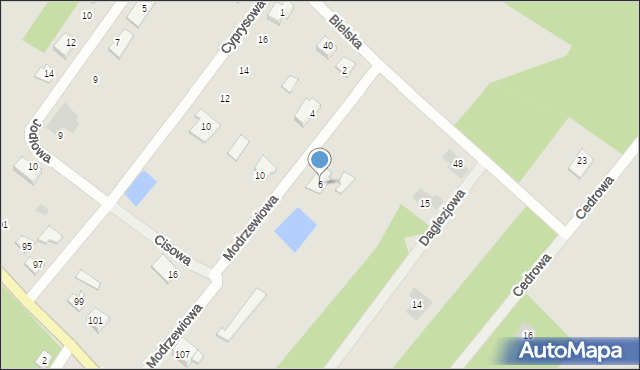 Ostrów Mazowiecka, Modrzewiowa, 6, mapa Ostrów Mazowiecka