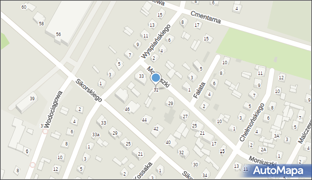 Ostrów Mazowiecka, Moniuszki Stanisława, 31, mapa Ostrów Mazowiecka