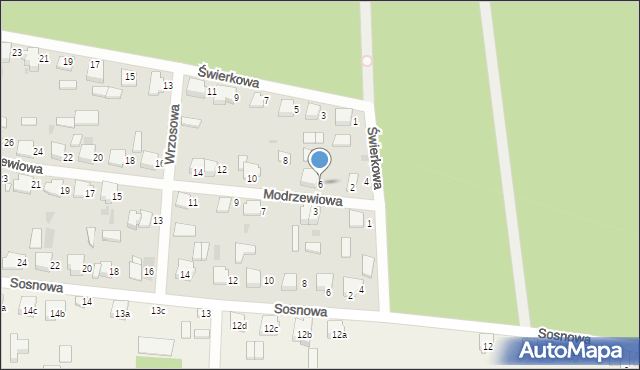 Ostrów Wielkopolski, Modrzewiowa, 6, mapa Ostrów Wielkopolski