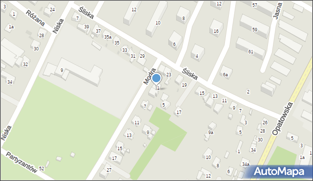 Ostrowiec Świętokrzyski, Modra, 3, mapa Ostrowiec Świętokrzyski