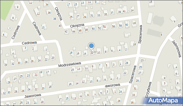 Ostrowiec Świętokrzyski, Modrzewiowa, 12, mapa Ostrowiec Świętokrzyski