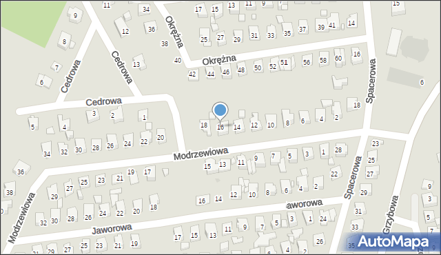 Ostrowiec Świętokrzyski, Modrzewiowa, 16, mapa Ostrowiec Świętokrzyski