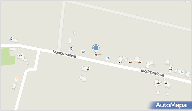 Otmuchów, Modrzewiowa, 28, mapa Otmuchów
