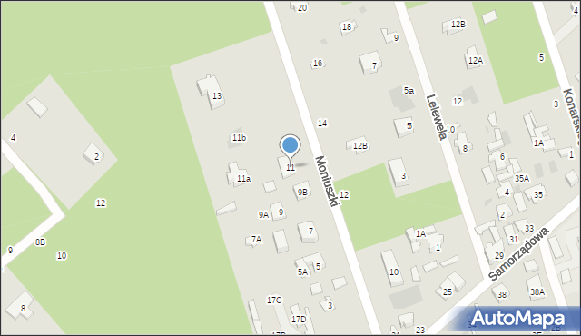 Otwock, Moniuszki Stanisława, 11, mapa Otwock