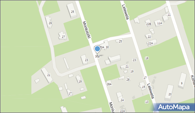 Otwock, Moniuszki Stanisława, 30p, mapa Otwock