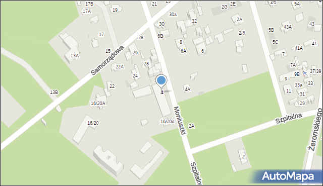 Otwock, Moniuszki Stanisława, 4, mapa Otwock