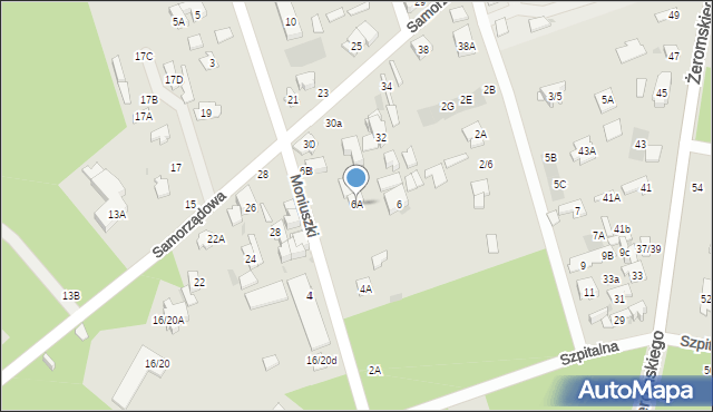 Otwock, Moniuszki Stanisława, 6A, mapa Otwock