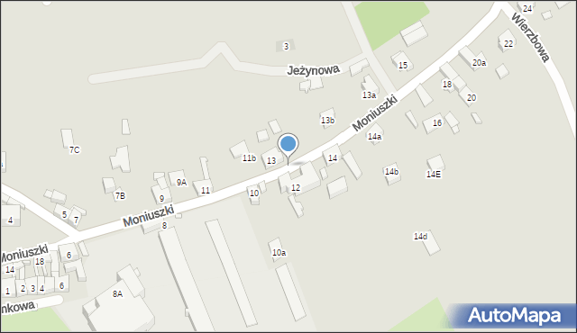 Otyń, Moniuszki Stanisława, 13c, mapa Otyń