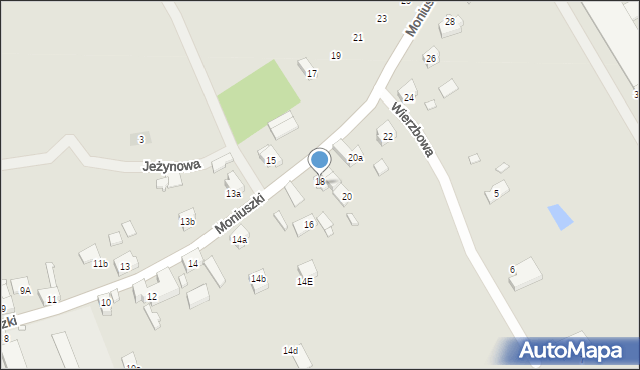 Otyń, Moniuszki Stanisława, 18a, mapa Otyń