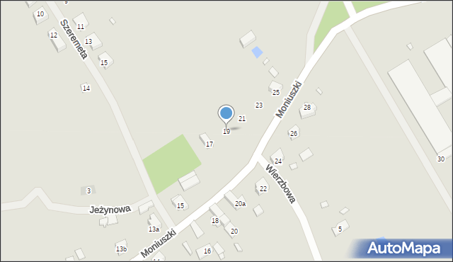 Otyń, Moniuszki Stanisława, 19, mapa Otyń