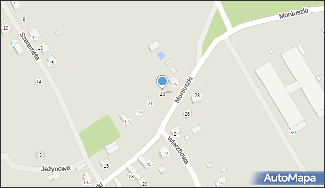 Otyń, Moniuszki Stanisława, 23, mapa Otyń