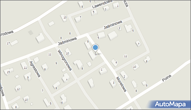 Otyń, Morelowa, 7, mapa Otyń