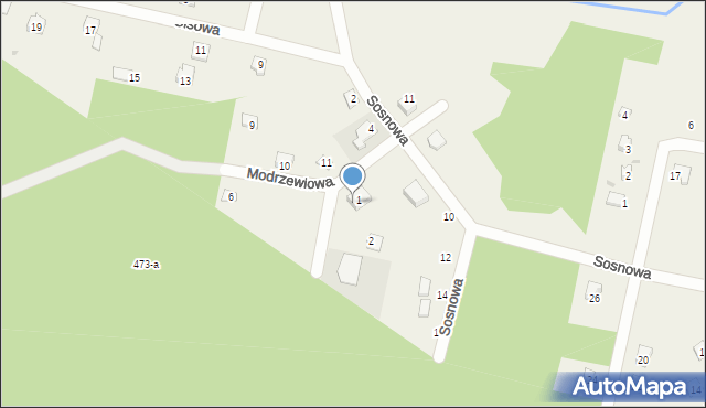 Owczegłowy, Modrzewiowa, 3, mapa Owczegłowy