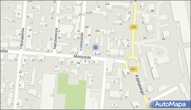 Pabianice, Moniuszki Stanisława, 7, mapa Pabianic