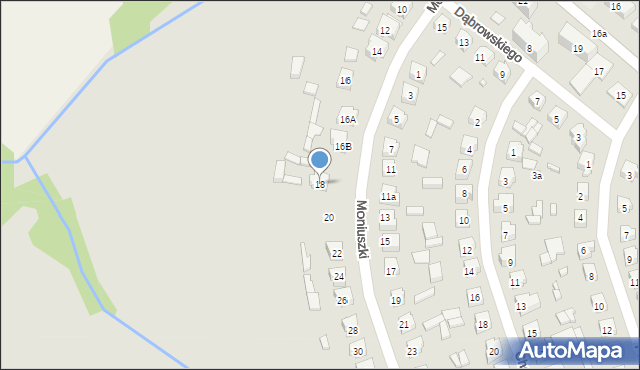 Pajęczno, Moniuszki Stanisława, 18, mapa Pajęczno