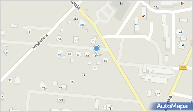 Pakość, Mogileńska, 67, mapa Pakość