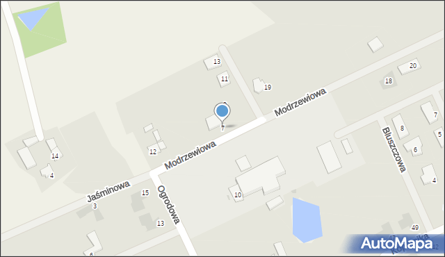 Papowo Toruńskie, Modrzewiowa, 7, mapa Papowo Toruńskie