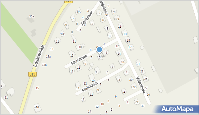Parczew, Morelowa, 5, mapa Parczew