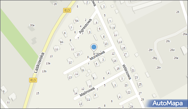 Parczew, Morelowa, 6, mapa Parczew