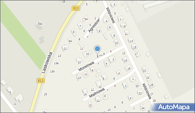 Parczew, Morelowa, 8, mapa Parczew