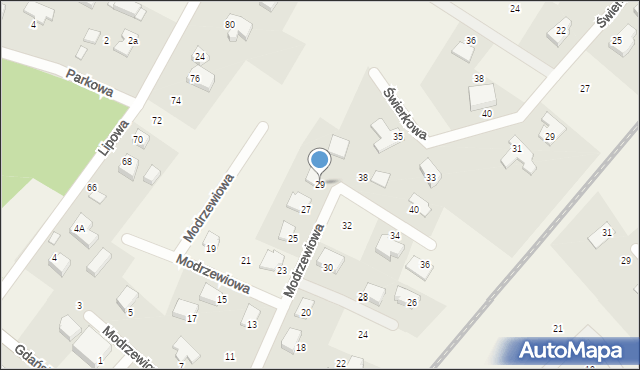Pępowo, Modrzewiowa, 29, mapa Pępowo
