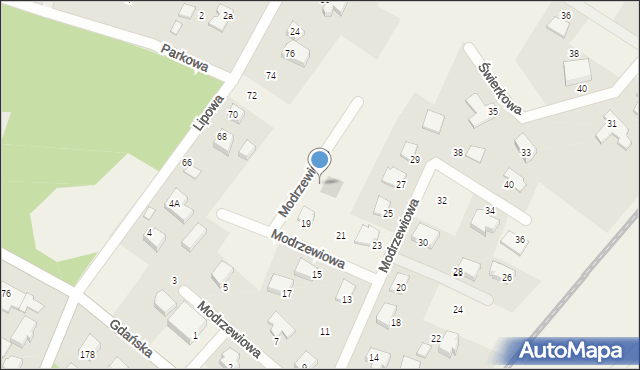 Pępowo, Modrzewiowa, 39, mapa Pępowo