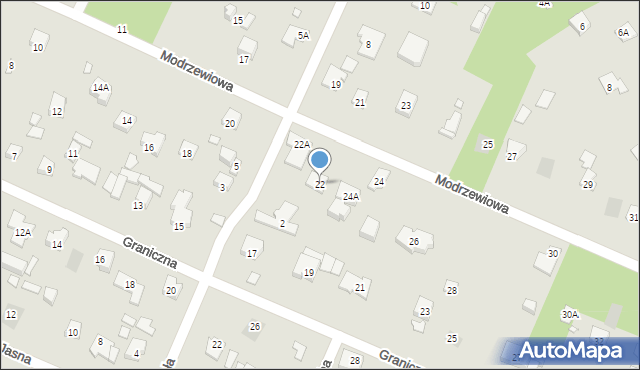 Piaseczno, Modrzewiowa, 22, mapa Piaseczno