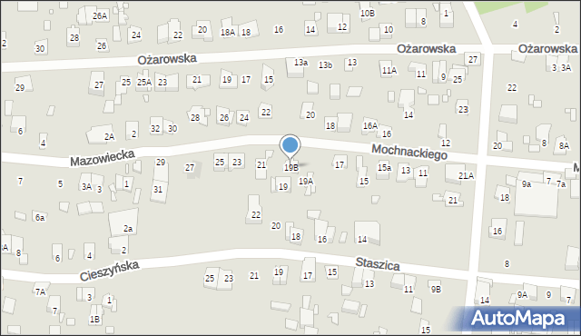 Piastów, Mochnackiego Maurycego, 19B, mapa Piastów