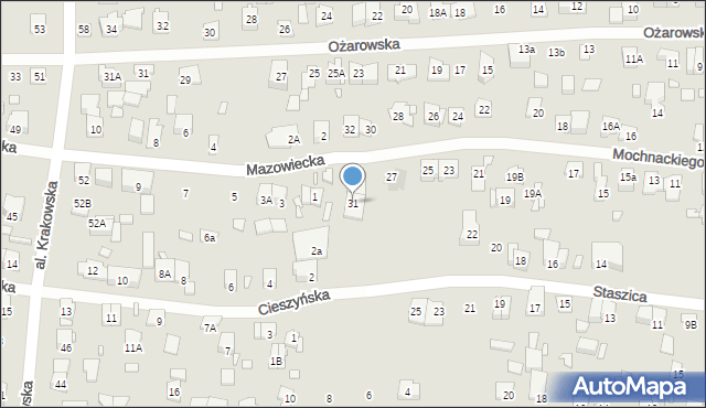 Piastów, Mochnackiego Maurycego, 31, mapa Piastów