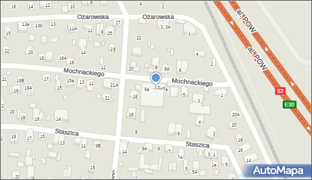 Piastów, Mochnackiego Maurycego, 9, mapa Piastów