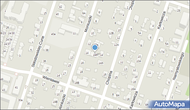 Piastów, Moniuszki Stanisława, 14A, mapa Piastów