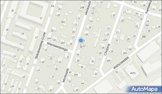 Piastów, Moniuszki Stanisława, 32, mapa Piastów