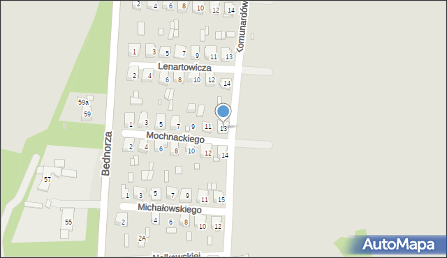 Piekary Śląskie, Mochnackiego Maurycego, 13, mapa Piekary Śląskie