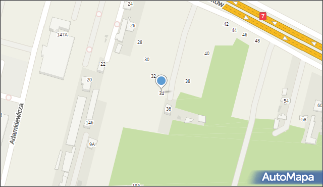 Pieńków, Modlińska, 34, mapa Pieńków