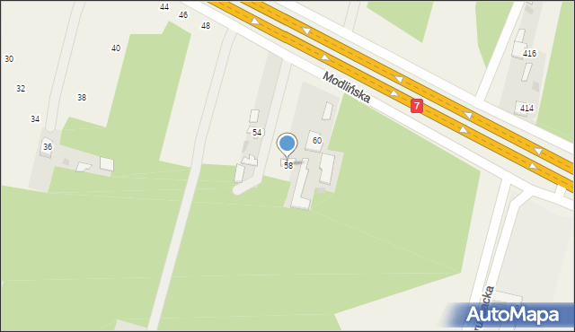 Pieńków, Modlińska, 58, mapa Pieńków