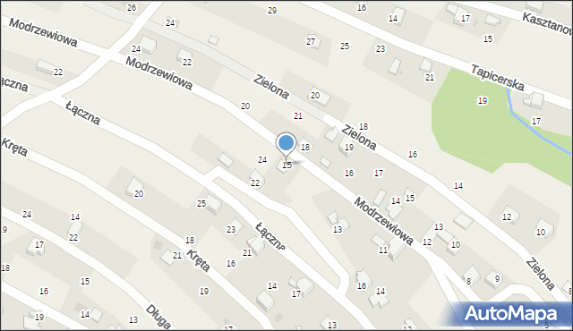 Pietrzykowice, Modrzewiowa, 15, mapa Pietrzykowice