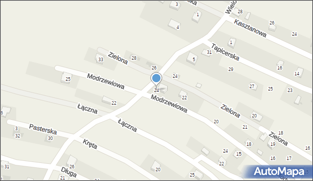 Pietrzykowice, Modrzewiowa, 24, mapa Pietrzykowice