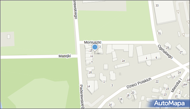 Piła, Moniuszki Stanisława, 9a, mapa Piły