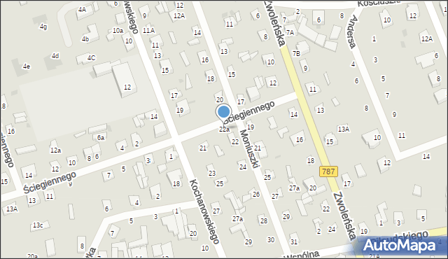 Pionki, Moniuszki Stanisława, 22a, mapa Pionki