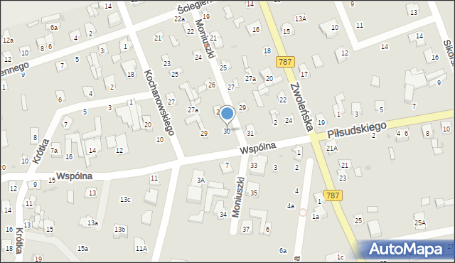 Pionki, Moniuszki Stanisława, 30, mapa Pionki