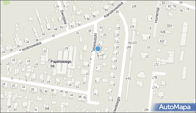 Piotrków Trybunalski, Moniuszki Stanisława, 5, mapa Piotrków Trybunalski