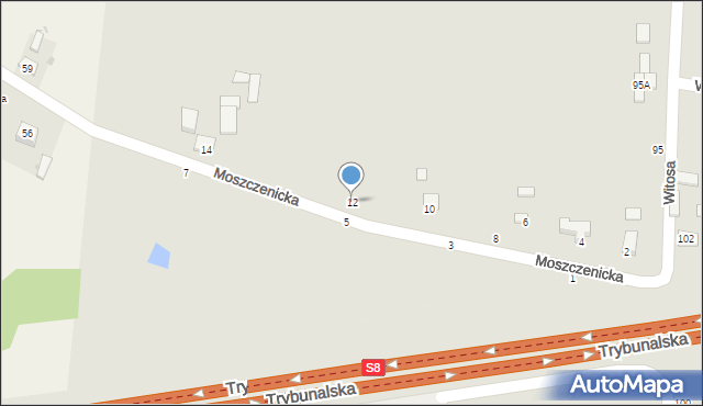 Piotrków Trybunalski, Moszczenicka, 12, mapa Piotrków Trybunalski