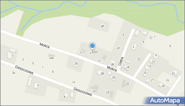 Pisarzowice, Mokra, 1k, mapa Pisarzowice