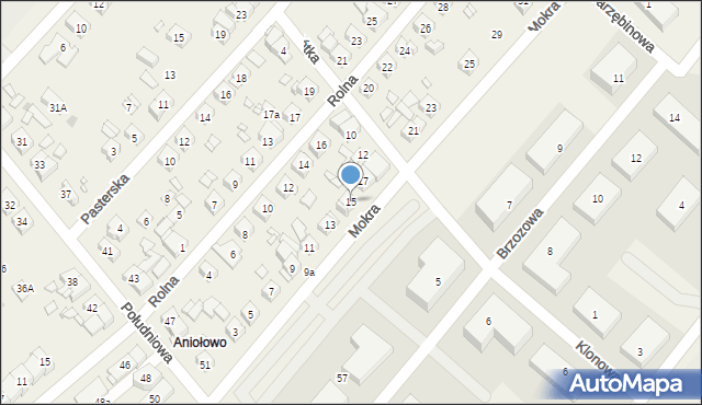 Plewiska, Mokra, 15, mapa Plewiska