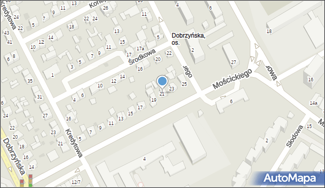 Płock, Mościckiego Ignacego, prezydenta, 21, mapa Płock